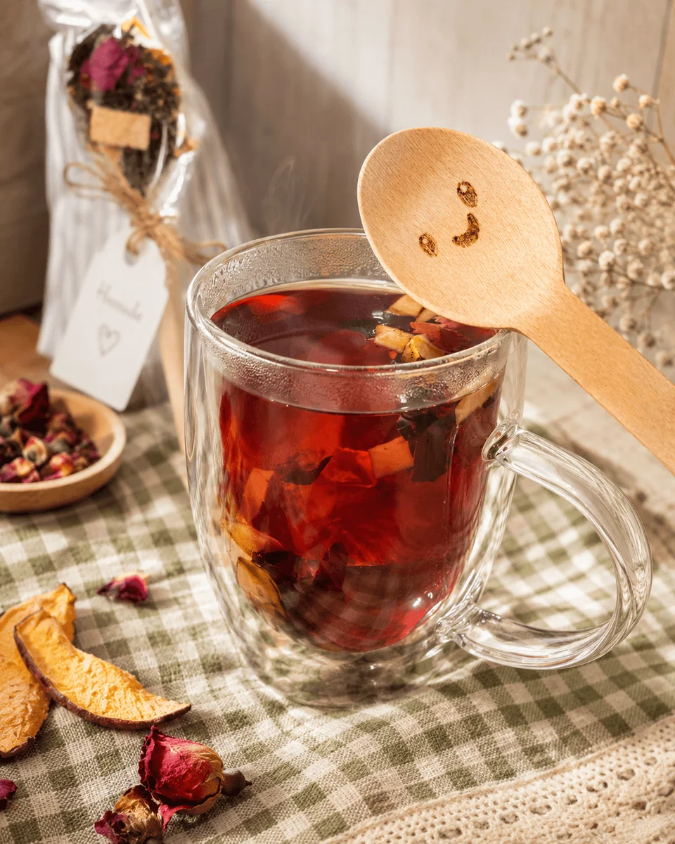Preparación del té Chara Cuchara
